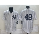 Men's New York Yankees #48 Anthony Rizzo White No Name Stitched MLB Flex Base Nike Jersey