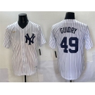 Men's New York Yankees #49 Ron Guidry White Cool Base Stitched Baseball Jersey