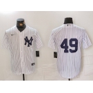 Men's New York Yankees #49 Ron Guidry White Cool Base Stitched Jersey