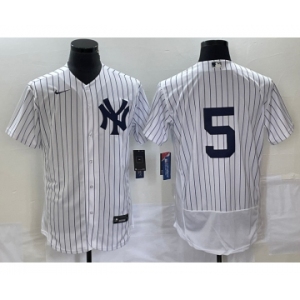 Men's New York Yankees #5 Joe DiMaggio White Flex Base Stitched Baseball Jersey