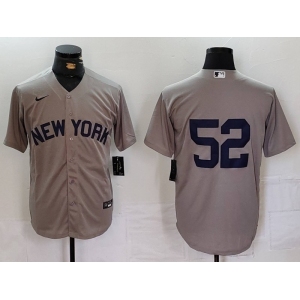 Men's New York Yankees #52 CC Sabathia Grey Cool Base Stitched Jersey