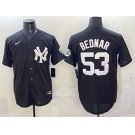 Men's New York Yankees #53 David Bednar Black Stitched Baseball Jersey