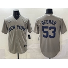 Men's New York Yankees #53 David Bednar Grey Stitched Baseball Jersey