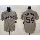 Men's New York Yankees #54 Aroldis Chapman Grey Cool Base Stitched Baseball Jersey
