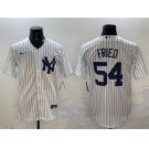 Mens New York Yankees #54 Max Fried White Cool Base Stitched Baseball Jersey