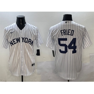Men's New York Yankees #54 Max Fried White Cool Base Stitched Baseball Jersey