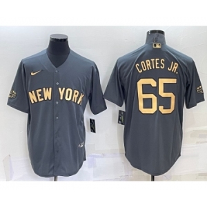 Men's New York Yankees #65 Nestor Cortes Jr Grey 2022 All Star Stitched Cool Base Nike Jersey