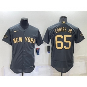 Men's New York Yankees #65 Nestor Cortes Jr Grey 2022 All Star Stitched Flex Base Nike Jersey