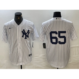 Men's New York Yankees #65 Nestor Cortes Jr No Name White Stitched Cool Base Nike Jersey