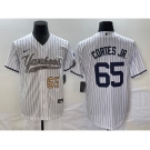 Men's New York Yankees #65 Nestor Cortes Jr Number White With Patch Cool Base Stitched Baseball Jersey