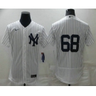 Men's New York Yankees #68 Dellin Betances White Home No Name Stitched MLB Flex Base Nike Jersey