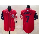 Men's New York Yankees #7 Mickey Mantle Red American Style Limited Stitched Baseball Jersey
