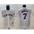 Men's New York Yankees #7 Mickey Mantle White 2024 Cool Base Stitched Jersey