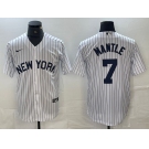 Men's New York Yankees #7 Mickey Mantle White 2024 Cool Base Stitched Jerseys