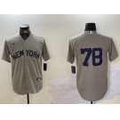 Men's New York Yankees #78 Kellin Deglan Grey Field of Dreams Cool Base Jersey