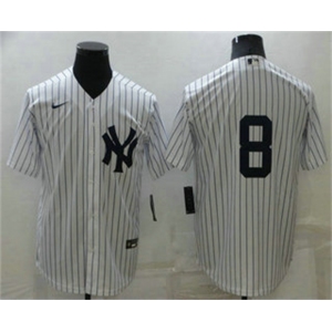 Men's New York Yankees #8 Yogi Berra White No Name Stitched MLB Nike Cool Base Throwback Jersey