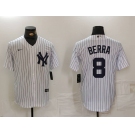 Men's New York Yankees #8 Yogi Berra White Stitched Nike Cool Base Throwback Jersey