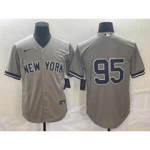 Men's New York Yankees #95 Oswaldo Cabrera Grey Cool Base Stitched Jersey