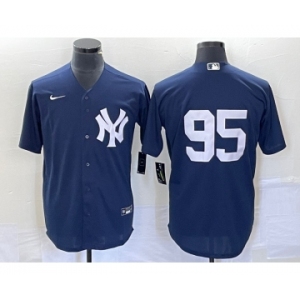 Men's New York Yankees #95 Oswaldo Cabrera Navy Blue Cool Base Stitched Baseball Jersey