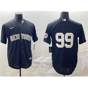 Men's New York Yankees #99 Aaron Judge Black Cool Base Stitched Baseball Jersey