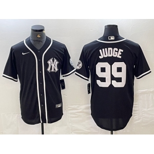 Men's New York Yankees #99 Aaron Judge Black White Cool Base Stitched Jersey