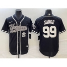 Men's New York Yankees #99 Aaron Judge Black With Patch Cool Base Stitched Baseball Jersey