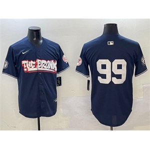 Men's New York Yankees #99 Aaron Judge Navy Bronx Graffiti Vapor Limited Stitched Baseball Jersey