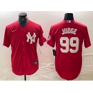 Men's New York Yankees #99 Aaron Judge Red Fashion Cool Base Jersey