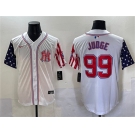 Men's New York Yankees #99 Aaron Judge White 2025 Independence Day Vapor Limited Stitched Baseball Jersey