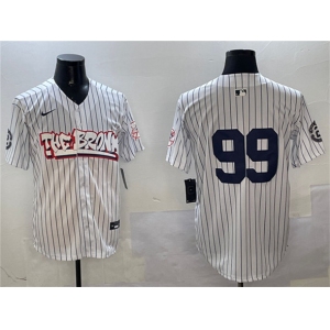 Men's New York Yankees #99 Aaron Judge White Bronx Graffiti Vapor Limited Stitched Baseball Jersey