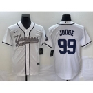 Men's New York Yankees #99 Aaron Judge White Cool Base Stitched Baseball Jersey