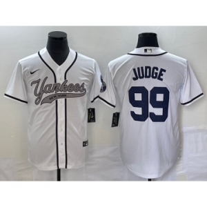 Men's New York Yankees #99 Aaron Judge White Cool Base Stitched Baseball Jersey