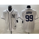 Men's New York Yankees #99 Aaron Judge White Fashion Cool Base Jersey