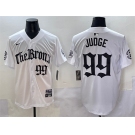 Men's New York Yankees #99 Aaron Judge White 'Gothic Legacy Edition' Vapor Premier Limited Stitched Baseball Jersey