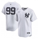 Men's New York Yankees #99 Aaron Judge White Home Limited Stitched Baseball Jersey