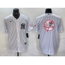 Men's New York Yankees Big Logo White With Patch 2024 Cool Base Stitched Jersey