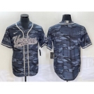 Men's New York Yankees Blank Gray Camo With Patch Cool Base Stitched Baseball Jersey