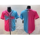 Men's New York Yankees Blank Pink Blue Limited Stitched Baseball Jersey