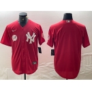 Men's New York Yankees Blank Red Cool Base Stitched Baseball Jersey