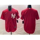 Men's New York Yankees Blank Red Cool Base Stitched Baseball Jerseys