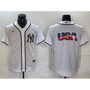 Men's New York Yankees Blank White Cool Base Stitched Jersey