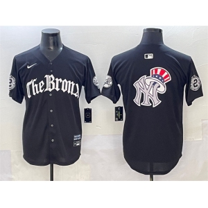 Mens New York Yankees Team Big Logo Black 'Gothic Legacy Edition' Vapor Premier Limited Stitched Baseball Jersey
