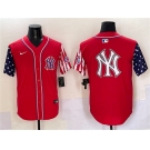 Men's New York Yankees Team Big Logo Red American Style Limited Stitched Baseball Jersey