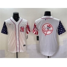 Men's New York Yankees Team Big Logo White American Style Limited Stitched Baseball Jersey
