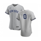 Men's Nike New York Yankees #0 Adam Ottavino Gray Road 2020 Authentic Player Baseball Jersey