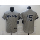 Men's Nike New York Yankees #15 Thurman Munson Grey Road Flex Base Authentic Collection Jersey