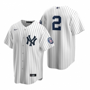 Men's Nike New York Yankees #2 Derek Jeter White 2020 Hall of Fame Induction Stitched Baseball Jersey