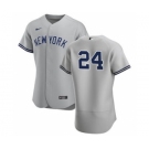 Men's Nike New York Yankees #24 Gary Sanchez Gray Road 2020 Authentic Player Baseball Jersey