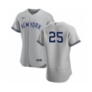 Men's Nike New York Yankees #25 Gleyber Torres Gray Road 2020 Authentic Player Baseball Jersey