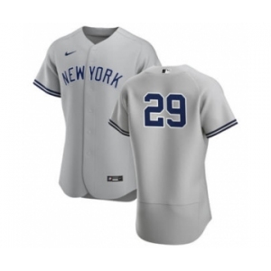 Men's Nike New York Yankees #29 Gio Urshela Gray Road 2020 Authentic Player Baseball Jersey